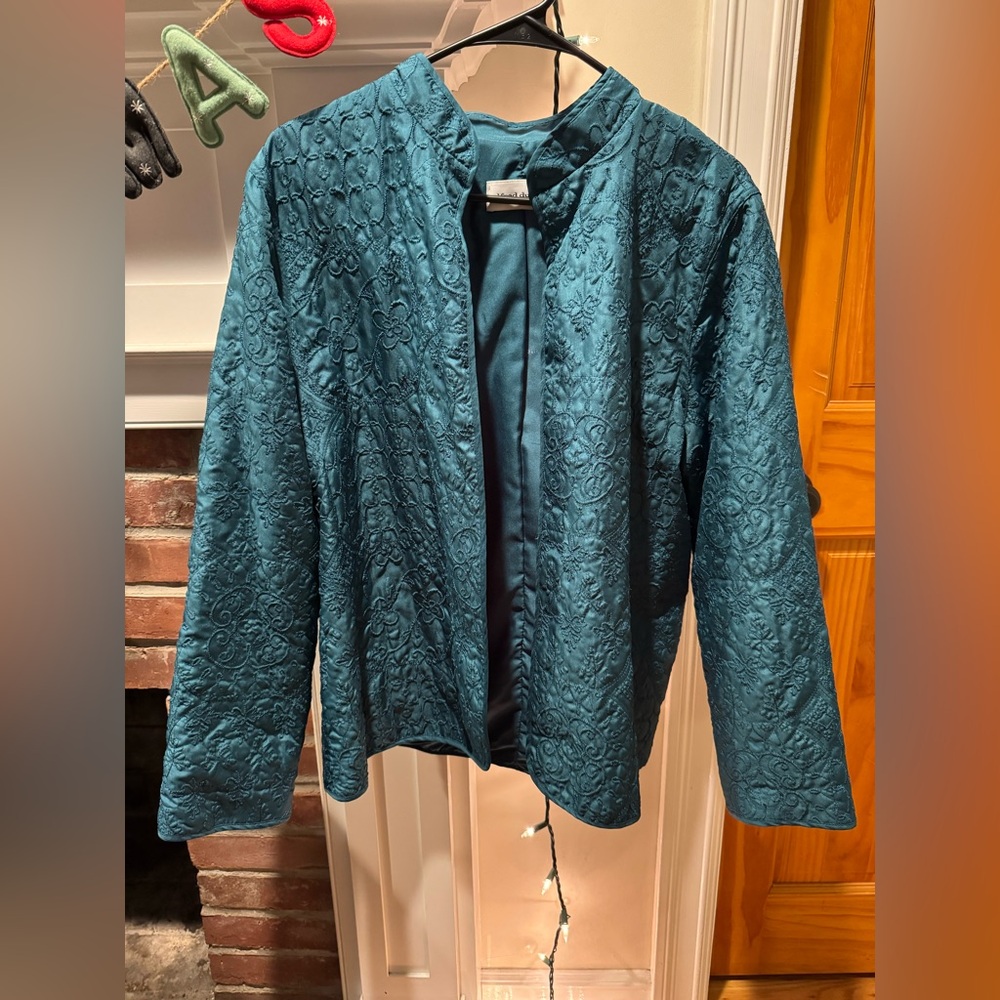 Teal quilted Alfred Dunner light jacket